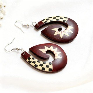 Hot Sale Painting Wood Earrings Originally Design